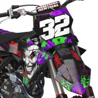 Black KTM Dirt Bike Graphics Kit Joker Installed on a KTM Dirt Bike Front