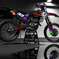Black KTM Dirt Bike Graphics Kit Joker Installed on a KTM Dirt Bike Promo