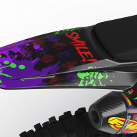 Black KTM Dirt Bike Graphics Kit Joker Installed on a KTM Dirt Bike Tail