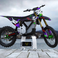 Black Stark Varg Mx Graphics Kit Joker Installed on a Stark Varg Dirt Bike Promo