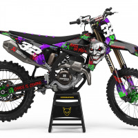 Black Triumph Mx Graphics Kit Joker Installed on a Triumph Dirt Bike