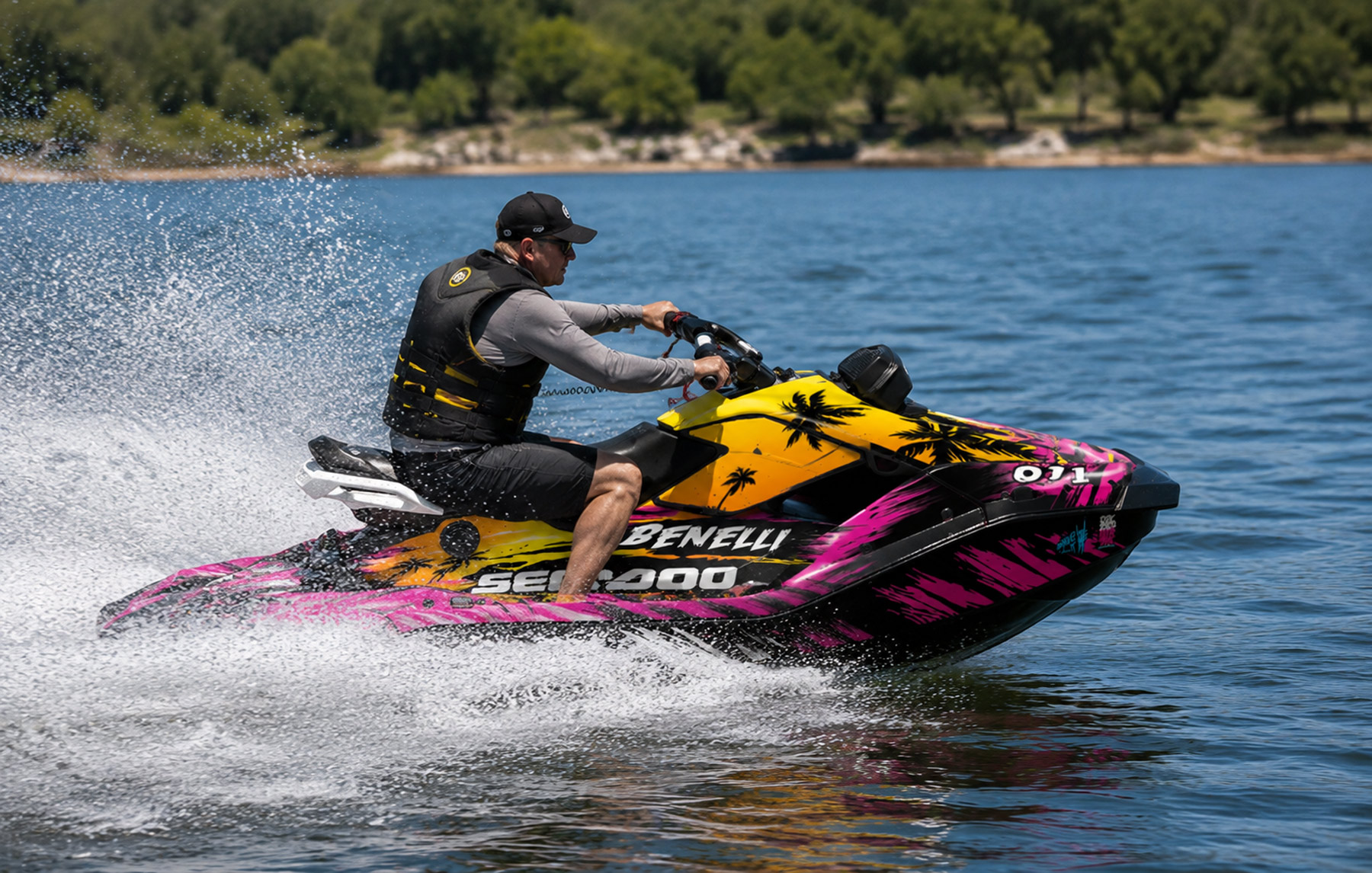 Bahama-Jet-Ski-Graphics-Kit-on-a-Real-Jet-Ski-in-Action Bahama Jet Ski Graphics Kit On a Jet Ski During the Race