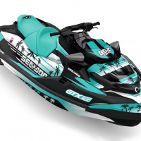 Jet Ski Graphics Kit Vice Installed on a Jet Ski