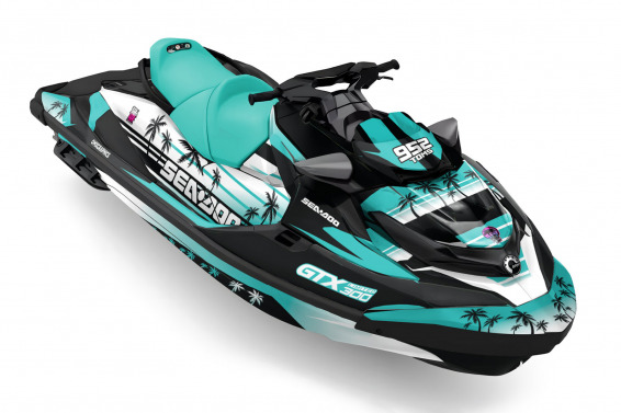 Jet Ski Graphics Kit Vice Installed on a Jet Ski