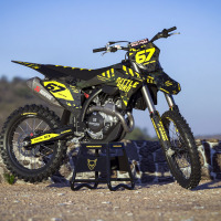 Airborne Black Graphics Kit Installed on GasGas Mx Bike