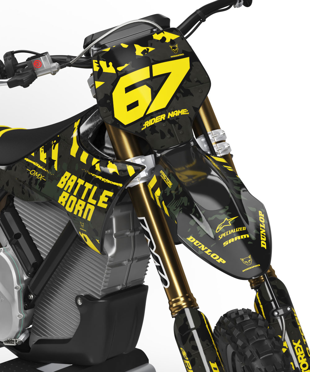 Airborne Black Stark Varg Graphics Kit Front Airborne Black - Graphics Kit For Stark Varg Front