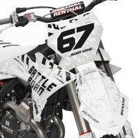 Airborne White Graphics Kit for KTM Dirt Bike Front