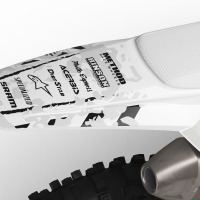 Airborne White Graphics Kit for KTM Dirt Bike Tail
