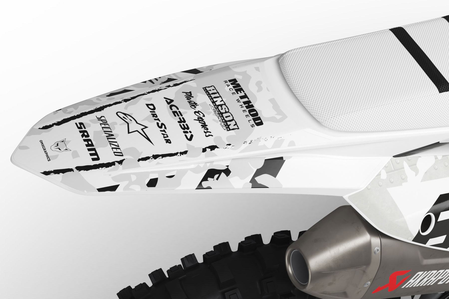 Airborne White Graphics Kit for KTM Dirt Bike Tail Airborne White Graphics Kit for KTM Dirt Bike Tail