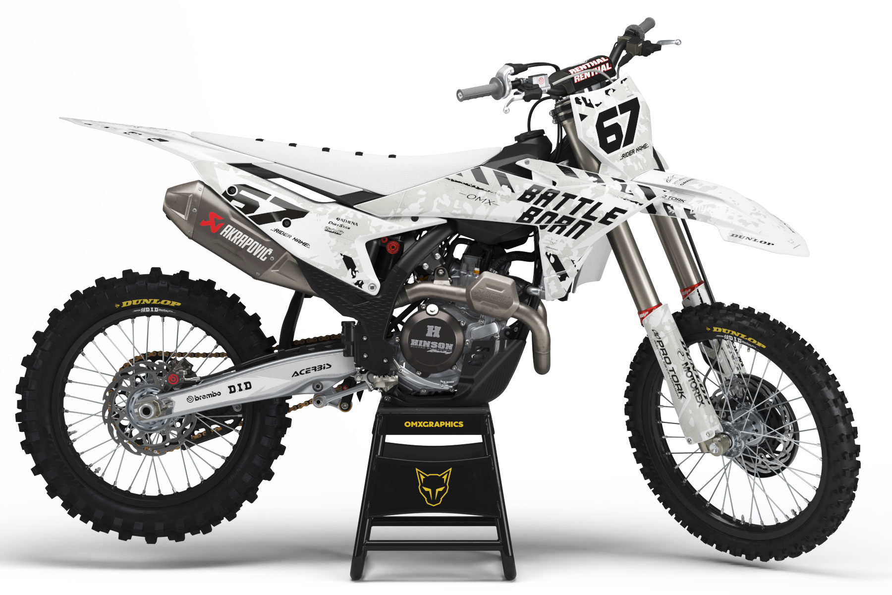 Airborne White Graphics Kit for KTM Dirt Bike Airborne White Graphics Kit for KTM Dirt Bike