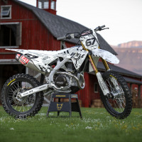 Airborne White - Graphics Kit installed on Honda Dirt Bike