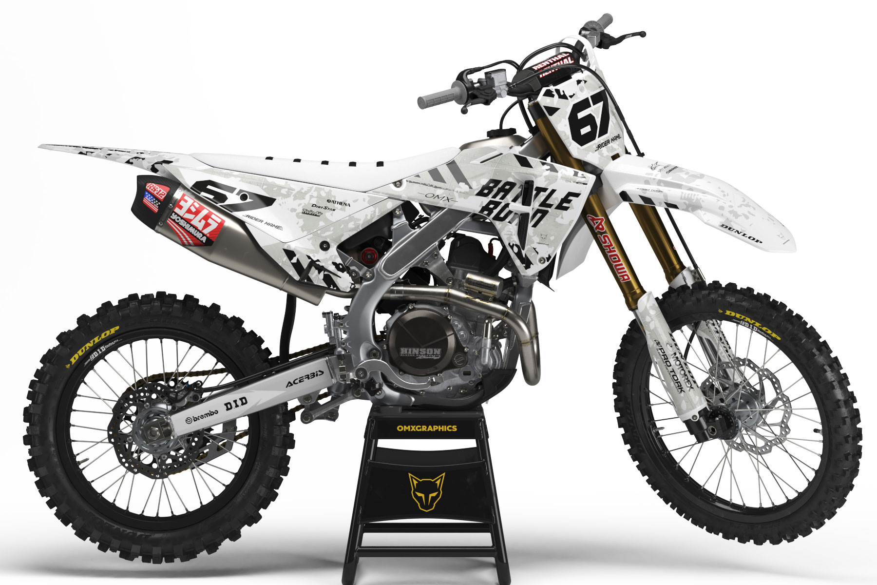 Airborne White Honda Dirt Bike Graphics Kit Airborne White - Graphics Kit for Honda