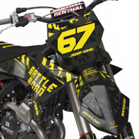 Dirt Bike Graphics Kit Airborn Black For All KTM Dirt Bike Models Front