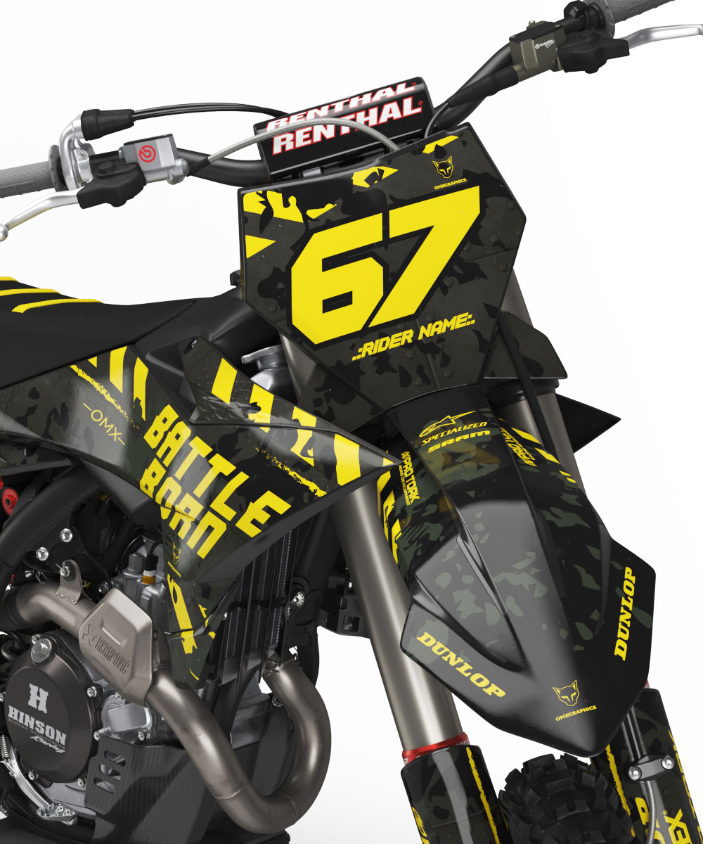 Dirt Bike Graphics Kit Airborn Black For All KTM Dirt Bike Models Front Dirt Bike Graphics Kit Airborn Black For All KTM Dirt Bike Models Front
