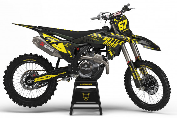Dirt Bike Graphics Kit Airborn Black For All KTM Dirt Bikes