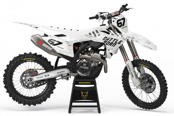 Dirt Bike Graphics Kit Airborn White For Gas Gas Dirt Bike