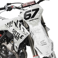 Dirt Bike Graphics Kit Airborn White For Gas Gas Dirt Bike Front