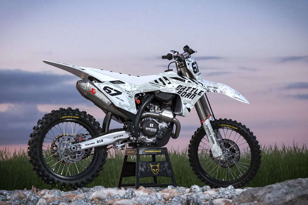 Dirt Bike Graphics Kit Airborn White For Gas Gas Dirt Bike Promo