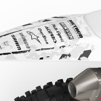 Dirt Bike Graphics Kit Airborn White For Gas Gas Dirt Bike Rear Fender