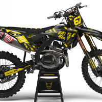 Dirt Bike Graphics Kit Airborn for Honda Dirt Bike Installed on ad Bike