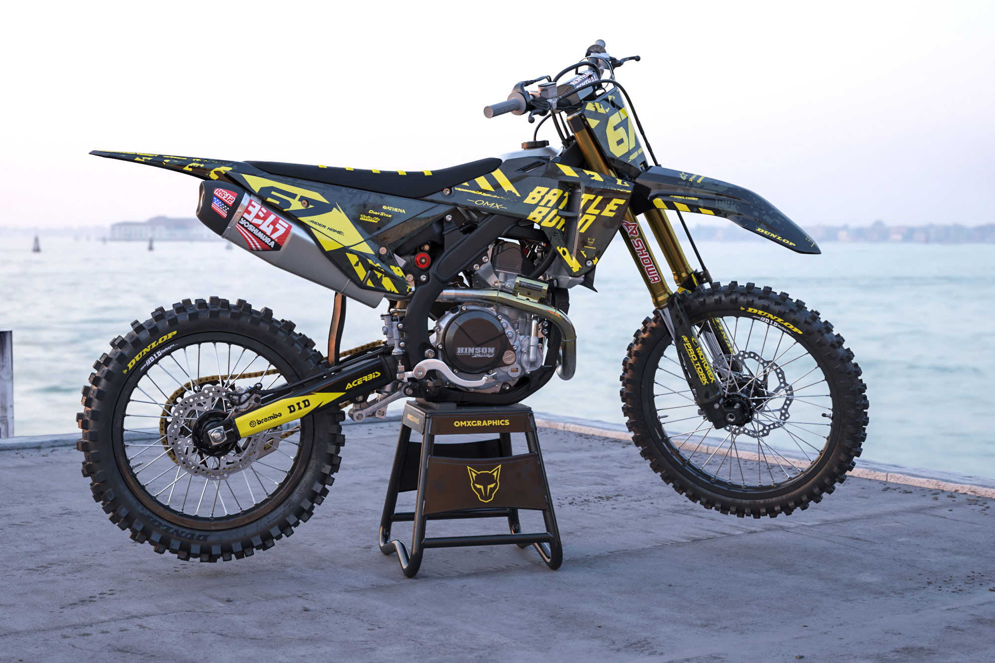 Dirt Bike Graphics Kit Airborn for Honda Dirt Bike Promotional Picture Honda Dirt Bike Graphics Kit Airborn for Honda Dirt Bike