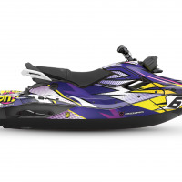 Jet Ski Graphics Kit Pop Wave Design Preview on a Jet Ski
