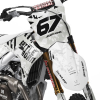 Kawasaki Dirt Bike Graphics Kit Airborn White for All Kawasaki Bike Models Front