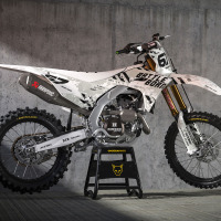 Kawasaki Dirt Bike Graphics Kit Airborn White for All Kawasaki Bike Models Promo