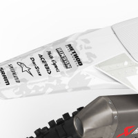 Kawasaki Dirt Bike Graphics Kit Airborn White for All Kawasaki Bike Models Tail