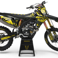 Suzuki Mx Graphics Kit Airborn Black For All Suzuki Dirt BIke Models