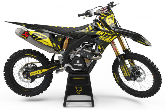 Suzuki Mx Graphics Kit Airborn Black For All Suzuki Dirt BIke Models