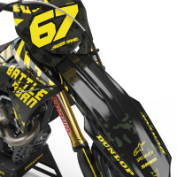 Suzuki Mx Graphics Kit Airborn Black For All Suzuki Dirt BIke Models Front