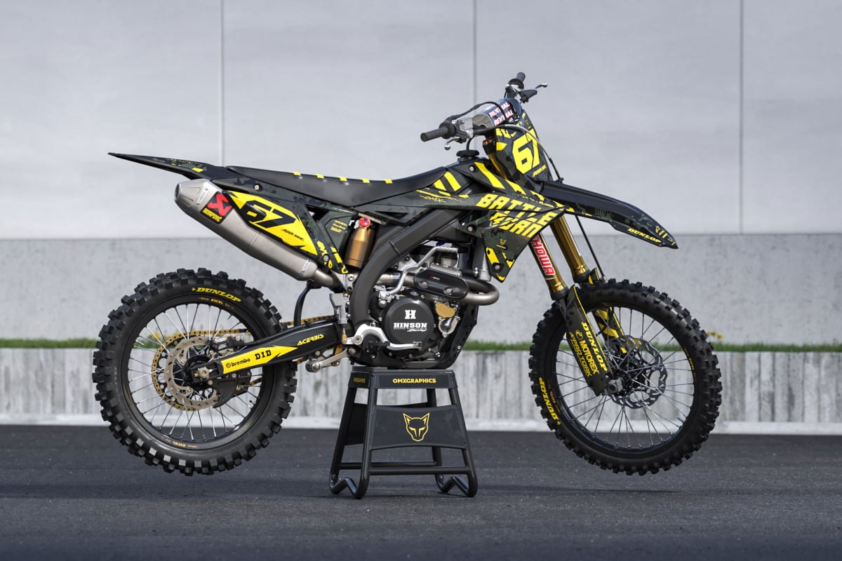Suzuki Mx Graphics Kit Airborn Black For All Suzuki Dirt BIke Models Promo