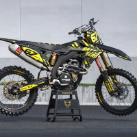 Suzuki Mx Graphics Kit Airborn Black For All Suzuki Dirt BIke Models Promo