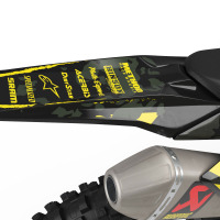 Suzuki Mx Graphics Kit Airborn Black For All Suzuki Dirt BIke Models Tail