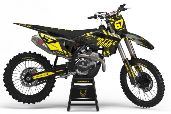Airborne Black Dirt Bike Graphics Kit for Husqvarna Bike Models