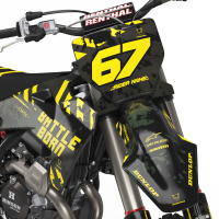 Airborne Black Dirt Bike Graphics Kit for Husqvarna Bike Models Front