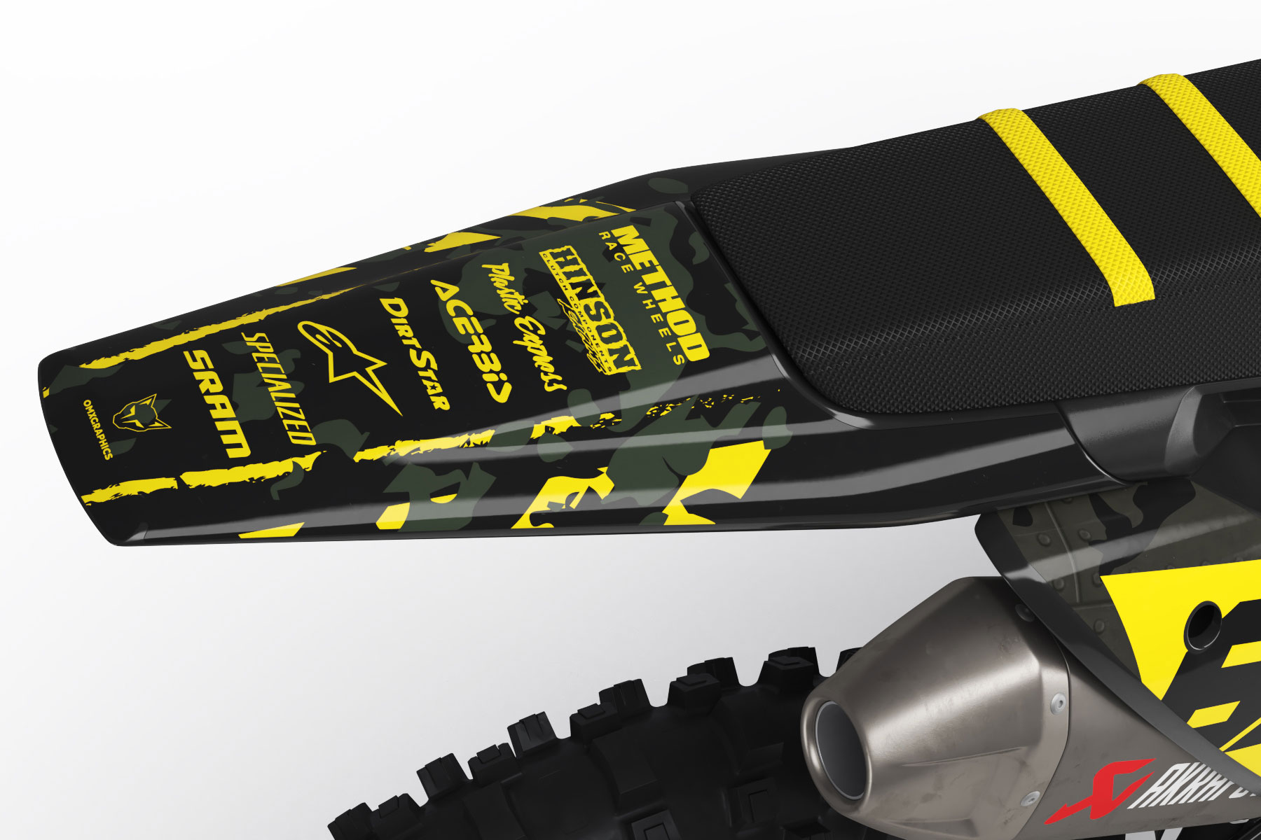 Airborne Black Dirt Bike Graphics Kit for Husqvarna Bike Models Tail Airborne Black Dirt Bike Graphics Kit for Husqvarna Bike Models Tail