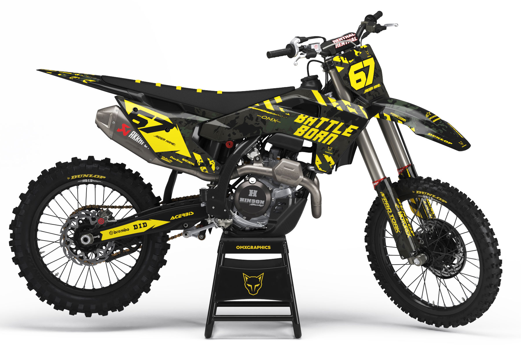 Airborne Black Dirt Bike Graphics Kit for Husqvarna Bike Models Airborne Black Dirt Bike Graphics Kit for Husqvarna Bike Models