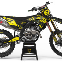 Airborne Black Dirt Bike Graphics for all Kawasaki Bike Models