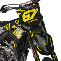 Airborne Black Dirt Bike Graphics for all Kawasaki Bike Models Front