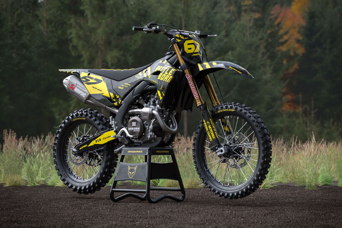 Airborne Black Dirt Bike Graphics for all Kawasaki Bike Models Promo Picture