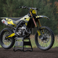 Airborne Black Dirt Bike Graphics for all Kawasaki Bike Models Promo Picture