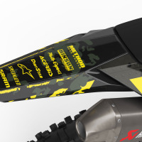 Airborne Black Dirt Bike Graphics for all Kawasaki Bike Models Tail