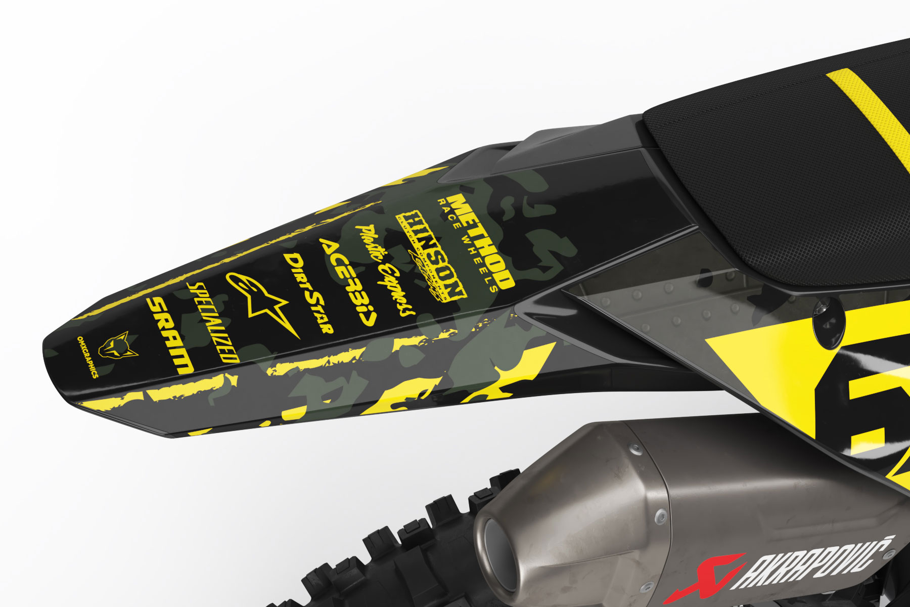 Airborne Black Dirt Bike Graphics for all Kawasaki Bike Models Tail Airborne Black Dirt Bike Graphics for all Kawasaki Bike Models Tail