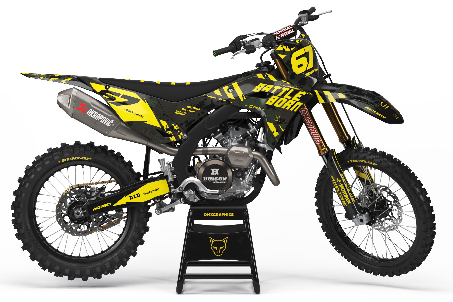 Airborne Black Dirt Bike Graphics for all Kawasaki Bike Models Airborne Black Dirt Bike Graphics for all Kawasaki Bike Models