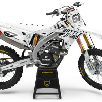 Airborne White Dirt Bike Graphics Kit for All Suzuki Bike Models