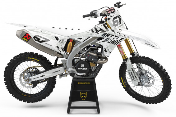Airborne White Dirt Bike Graphics Kit for All Suzuki Bike Models