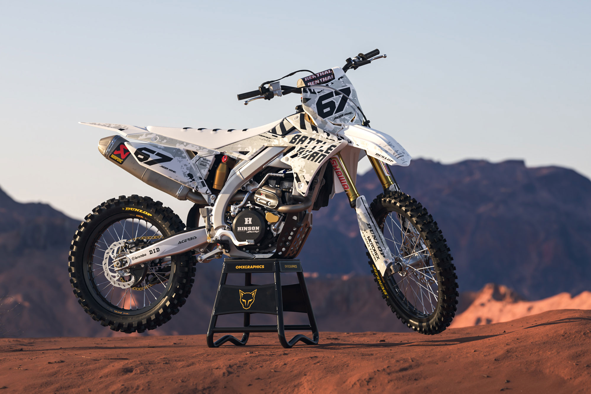 Airborne White Dirt Bike Graphics Kit for All Suzuki Bike Models Promo Picture Airborne White Dirt Bike Graphics Kit for All Suzuki Bike Models Promo Picture