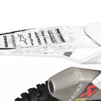 Airborne White Dirt Bike Graphics Kit for All Suzuki Bike Models Tail